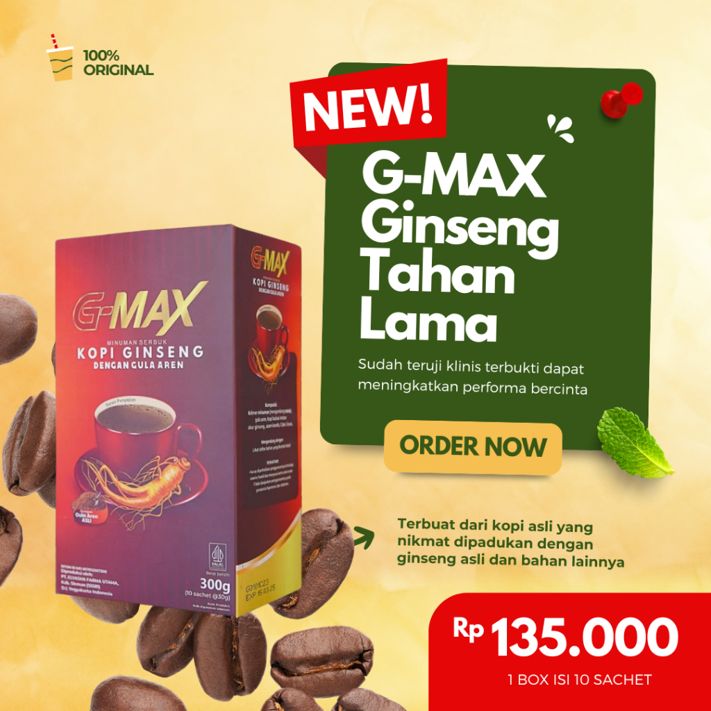 

RB GMX Coffee new - Kopi Stamina Rasa Ginseng Isi 10 Sachet Siap Seduh