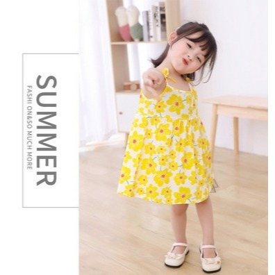 PROMO TERLARIS DRESS ANAK PEREMPUAN REMPEL TALI KECIL MOTIF LUCU