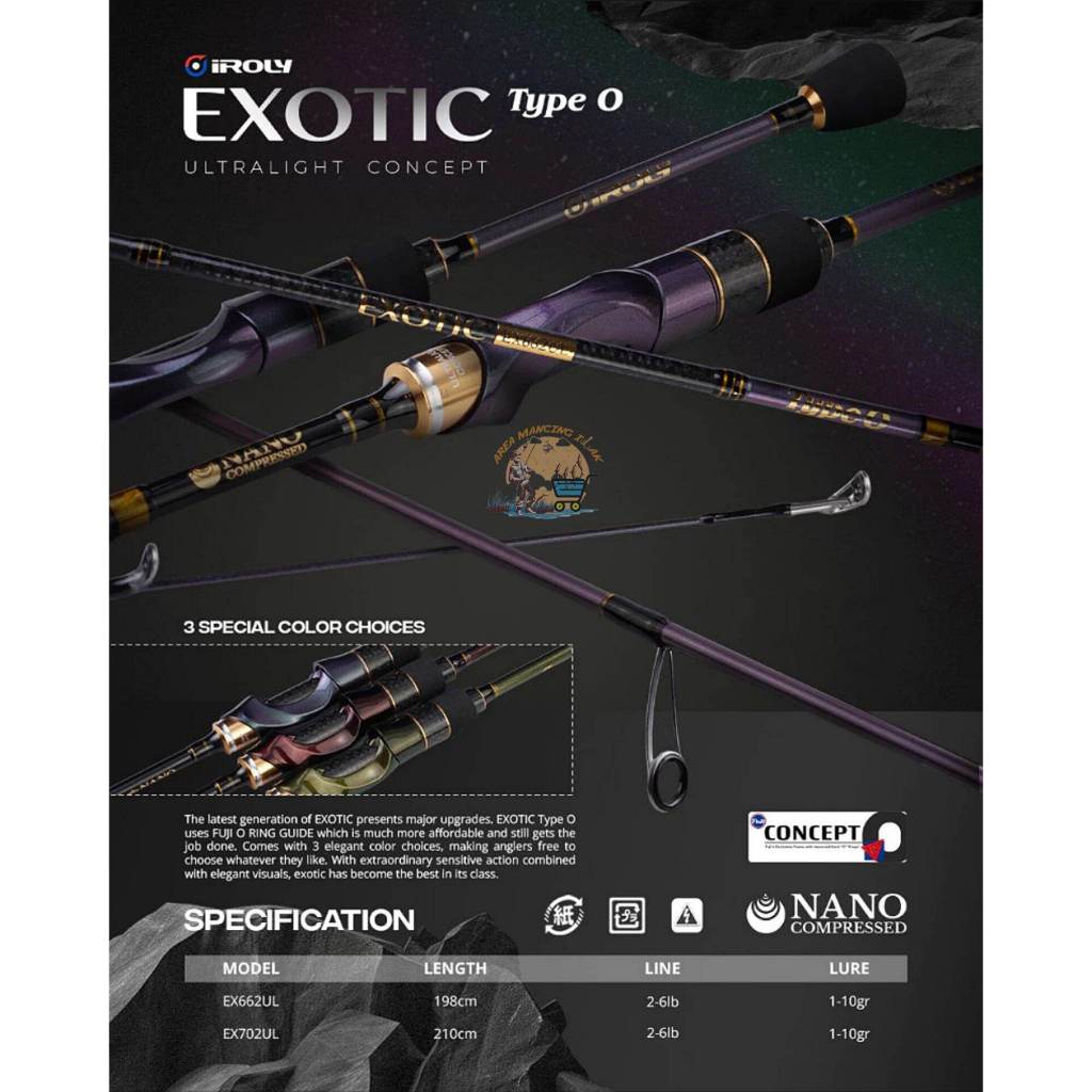 Rod SPINNING IROLY EXOTIC TYPE O ULTRALIGHT CONCEPT