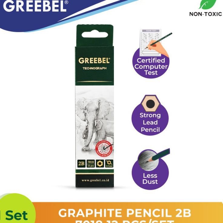 

READY STOCK Pensil 2B Greebel 1pak12 pcs