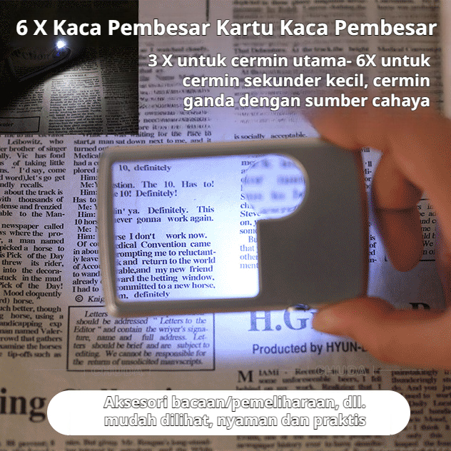 

⚡️COD+Pengiriman Cepat 24 Jam⚡️Kaca Pembesar baca buku Ukuran Untuk Membaca Loupe Fleksible/3X 6X Kaca Pembesar Persegi Panjang LED/Magnifier Gelas/Kaca Pembesar Ukuran Kartu Kredit/Kaca Pembesar Dengan Lampu Loop Magnifying Untuk Membaca dan Perhiasan