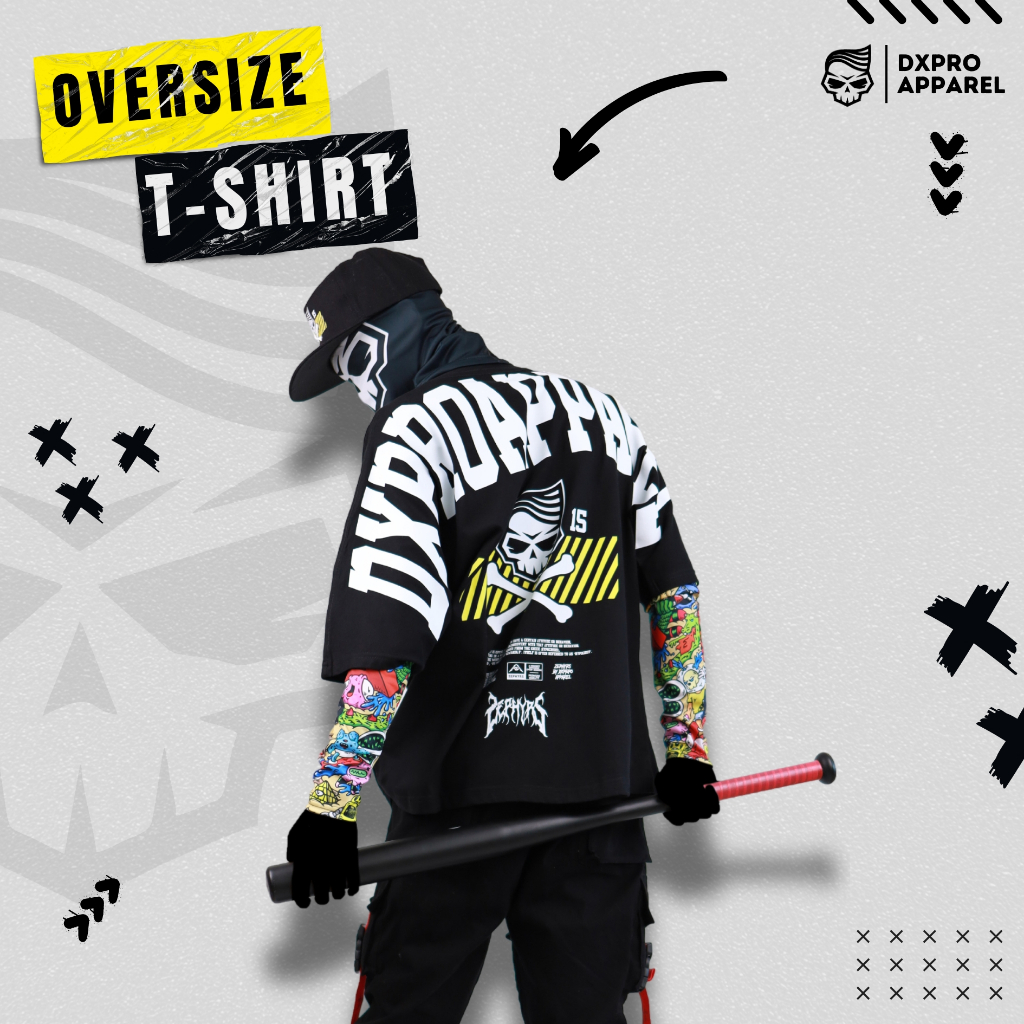 Kaos Tshirt Oversize DXPRO APPAREL LINE SKULL SUPER HEAVY COTTON 16S