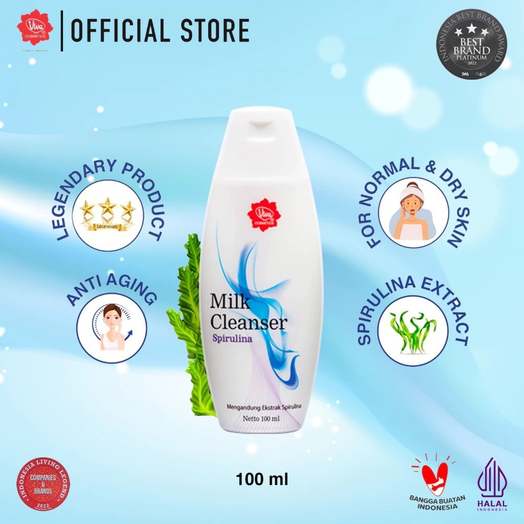 Viva Milk Cleanser Spirulina (for Normal & Dry Skin) - 100 ml
