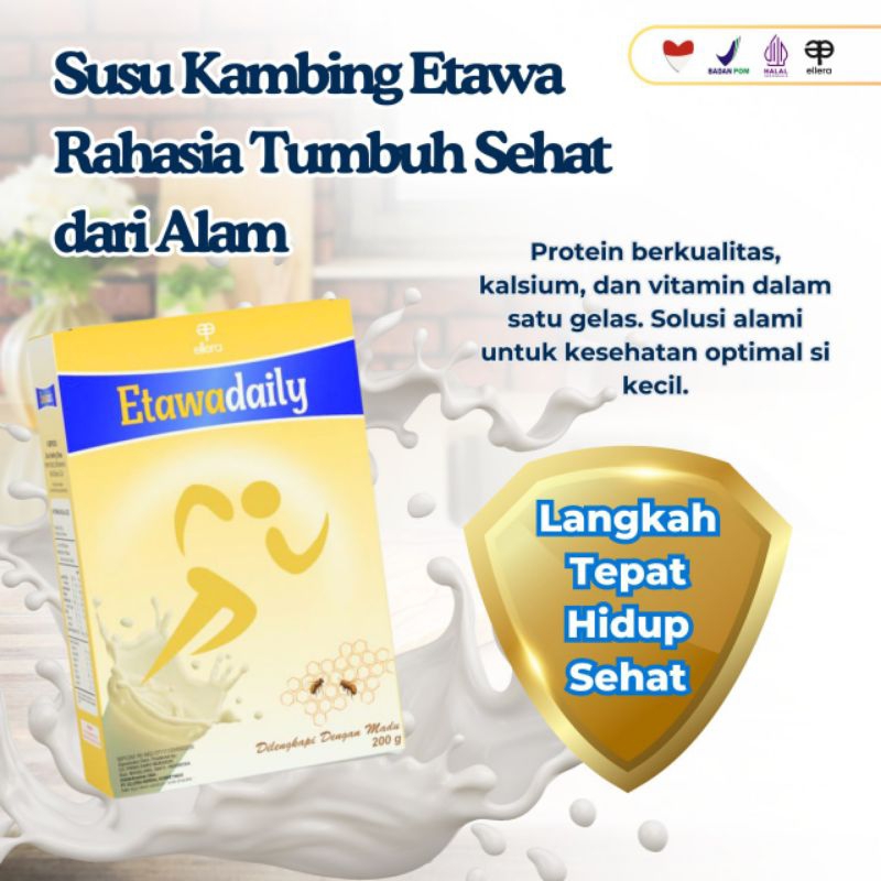 

etawadaily susu kambing etawa plus madu 100% halal BPOM