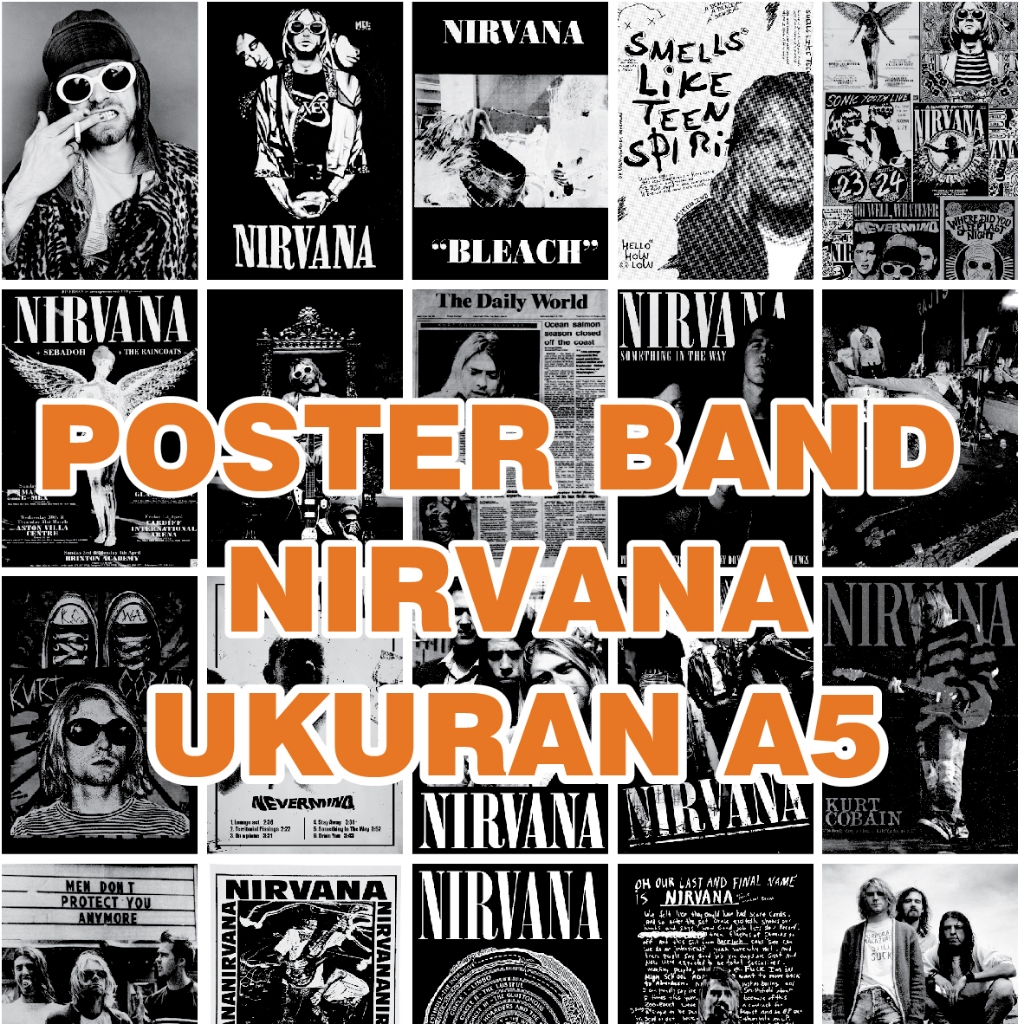 PRINT CETAK HIASAN DINDING POSTER BAND NIRVANA