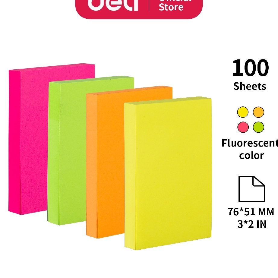 

BARANG ORIGINAL Deli Memo tempel Sticky Notes 7651mm 32 1 sheet perekat kuat dan tahan lama EA222