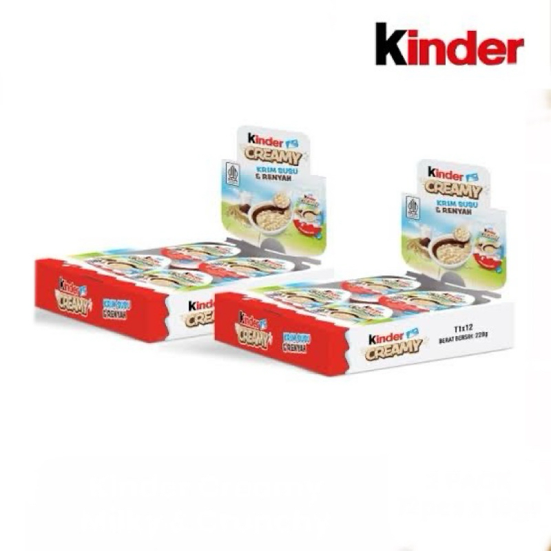 

[BOX] Kinder Creamy Milky and Crunchy Creamy 1 Box Isi 12 Pcs