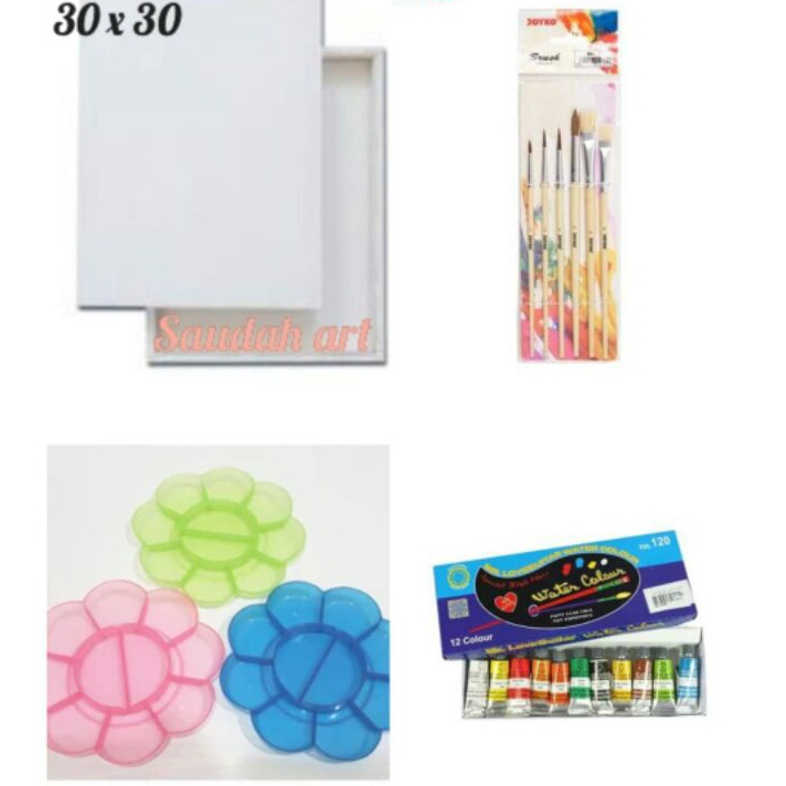 

Paket Kancas Lukis kanvas 3x3 kuas palet cat air