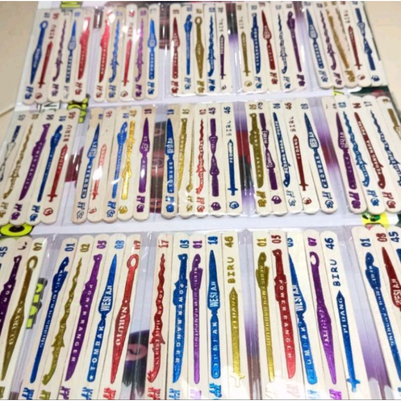 Stik Es Krim Mainan Stik / Stick Es Krim Lembaran Bermotif Emas