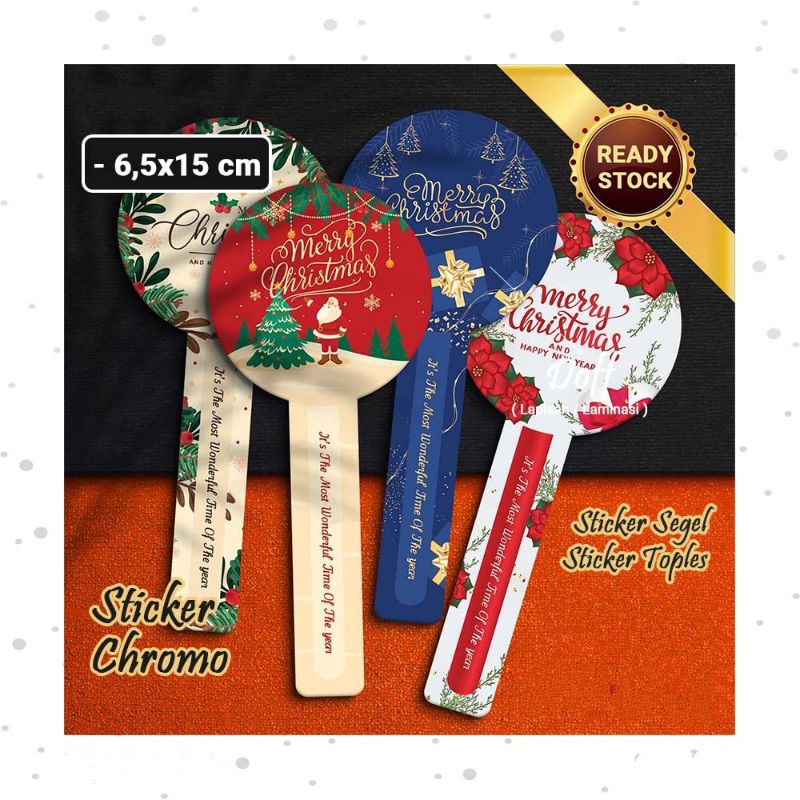 

Stiker Label Natal / Sticker Segel Toples Kue Kering Christmas - Ver2