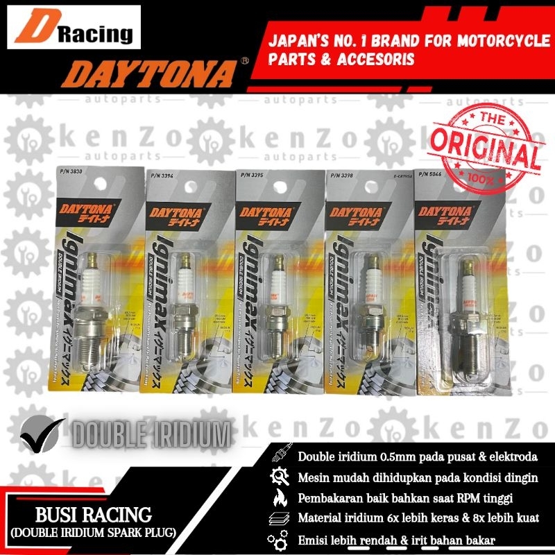 [Original Daytona] Busi Racing Double Iridium Motor Yamaha Nmax Old New Neo Turbo Aerox 155 Lexi 125