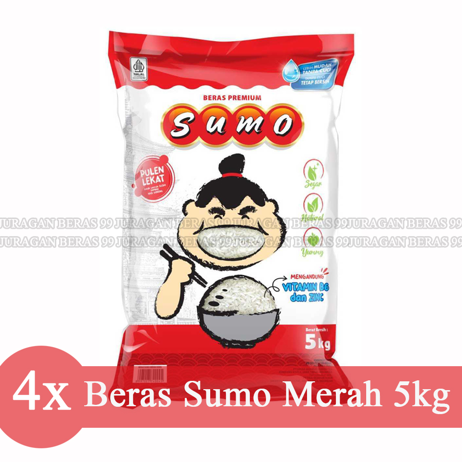 

4PCS Beras Fortifikasi Sumo Merah Kemasan 5kg