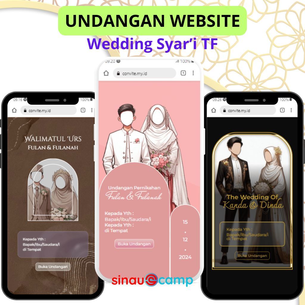 Undangan Digital Website Pernikahan Syar'i Undangan Muslim Tanpa Foto Wedding Invitation