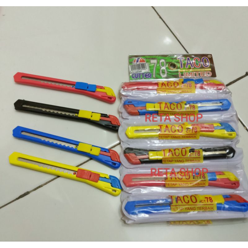 

cutter kecil cutter TACO 78 ukuran pisau 1 cm cutter potong kualitas bagus.