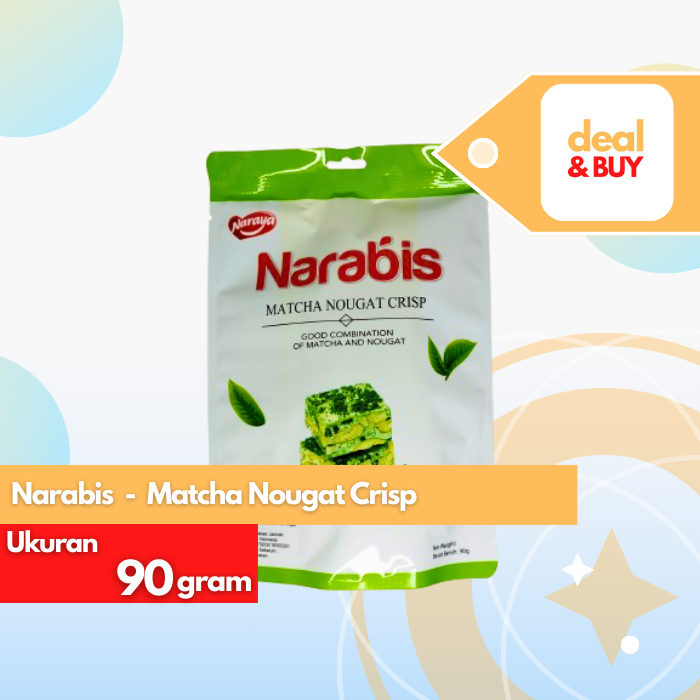 

Naraya Narabis Matcha Nougat Crisp/ Nougat dgn Kukis Teh Hijau 90g