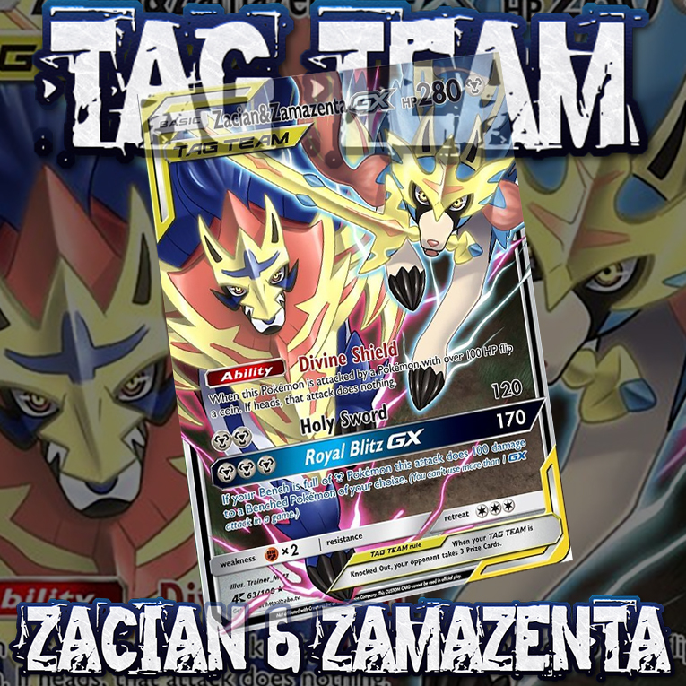 KARTU POKEMON TCG HOLOGRAM SPECIAL TAG TEAM - ZACIAN ZAMAZENTA