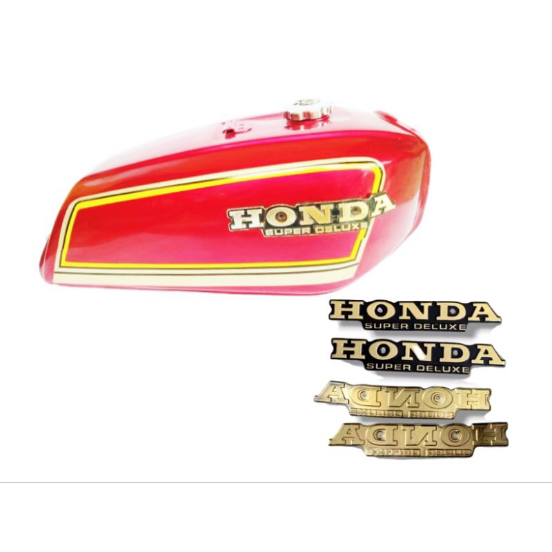 LOGO TANGKI GL100 IMPOR EMBLEM TANGKI GL100 MODEL ORI KUNINGAN LOGO TANGKI GL100 HONDA SUPER DELUXE 