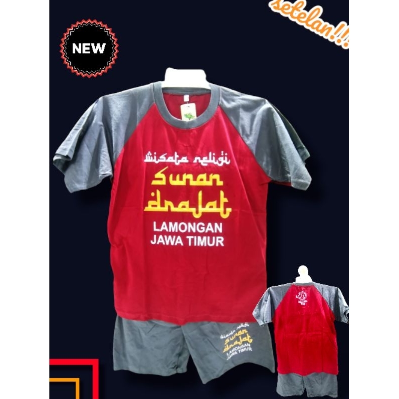 SUNAN DRAJAT Setelan Kaos Anak Laki Laki/Perempuan | Baju Setelan Anak Sunan Drajat Usia 1-10 tahun
