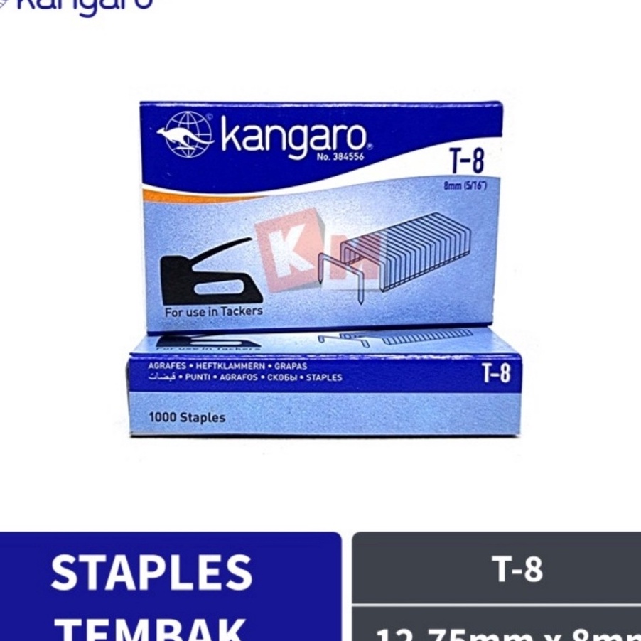 

READY GAN Isi Stapler T 8 Kangaro Staples Tackers Isi Hekter Tembak T8