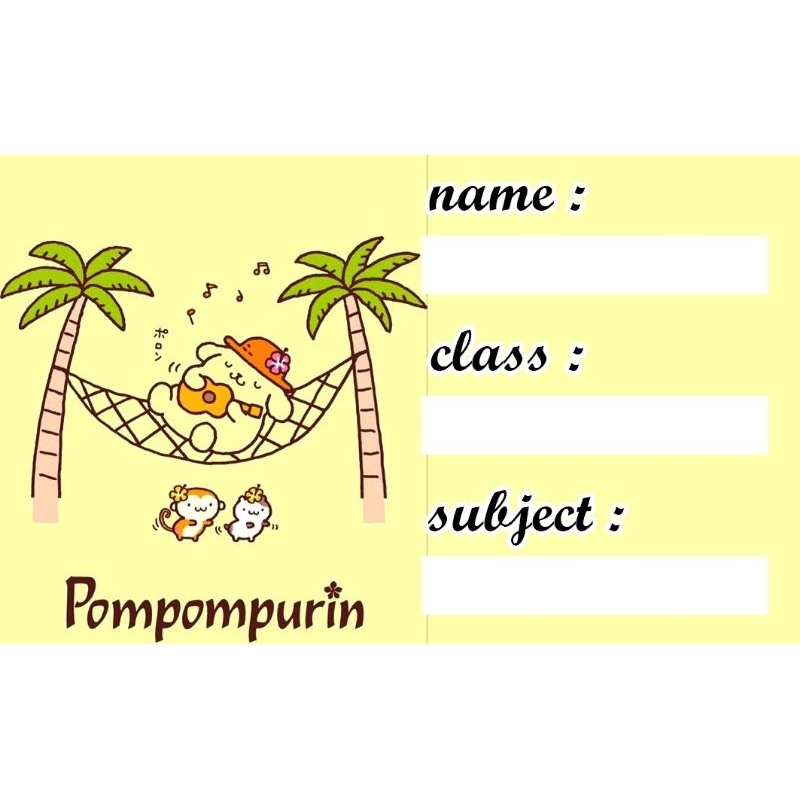 

LABEL STICKER NAMA SANRIO 03 CINNAMORROL KUROMI POCHACCO POMPOMPURIN MY MELODY HELLO KITTY LITTLE TWIN STAR