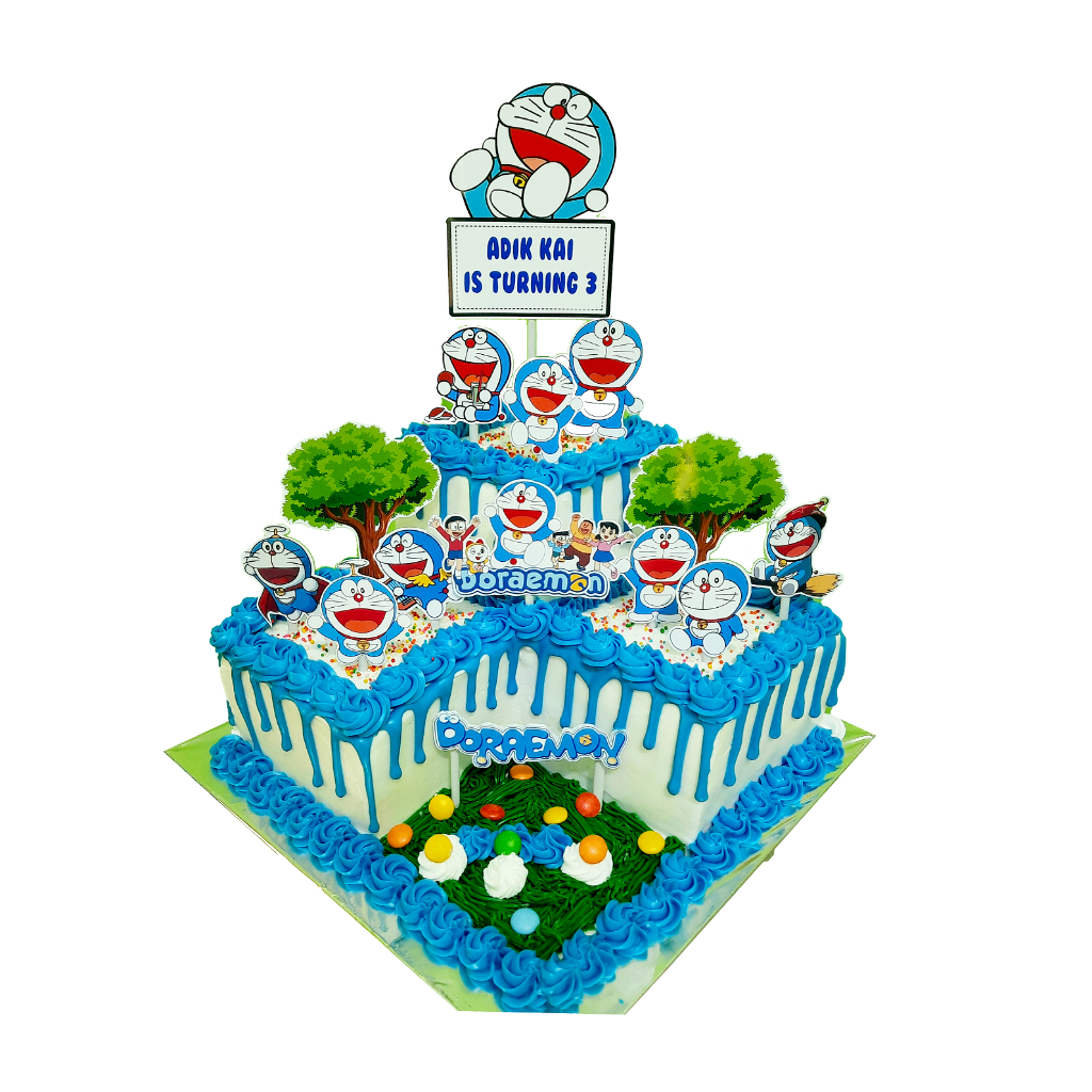 Topper kue ulang tahun doraemon toper bolu ultah custom nama