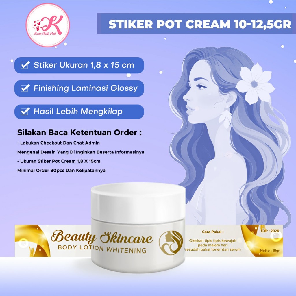 

STIKER SKINCARE LIST POT CREAM / STIKER KEMASAN / LABEL