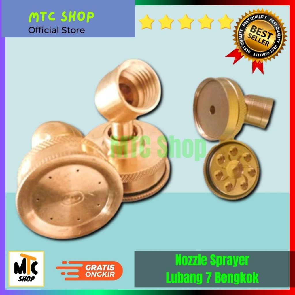 Nozzle Sprayer Bengkok Lubang 7 | Nozel Spuyer Kabut Lubang 7 |Spuyer Adjustable Brass 7 Mata Lubang