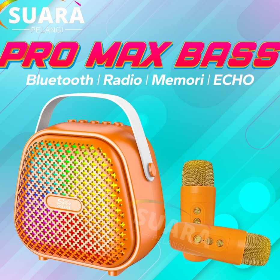 TERLARIS PRO MAX BASSSpeaker Bluetooth Karaoke Super Bass 2 mic Portable Mini Advance MP3 Player Mus