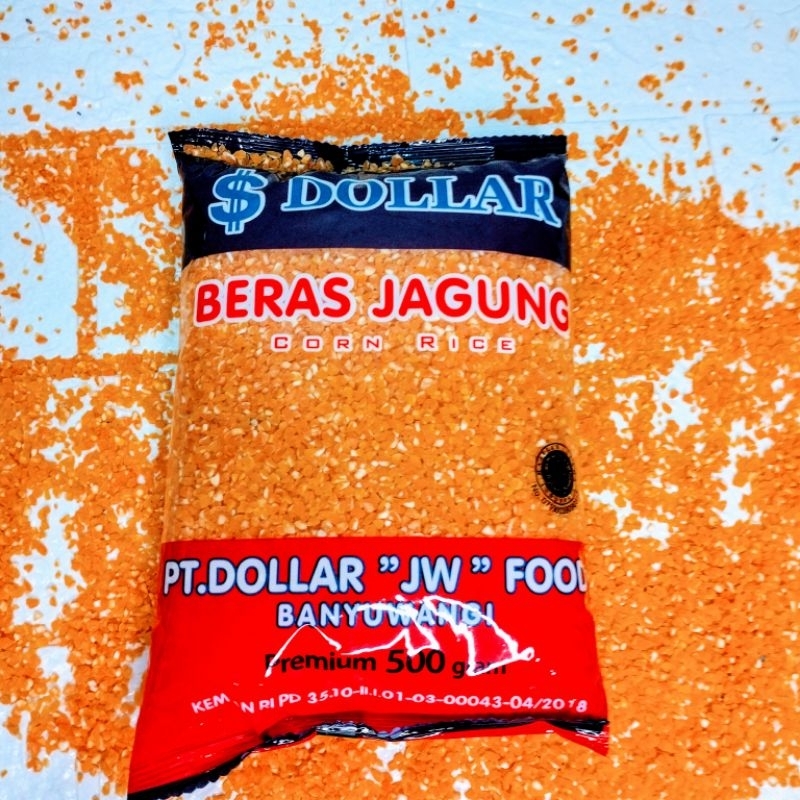 

beras jagung dollar kemasan 500 gram - beras jagung super