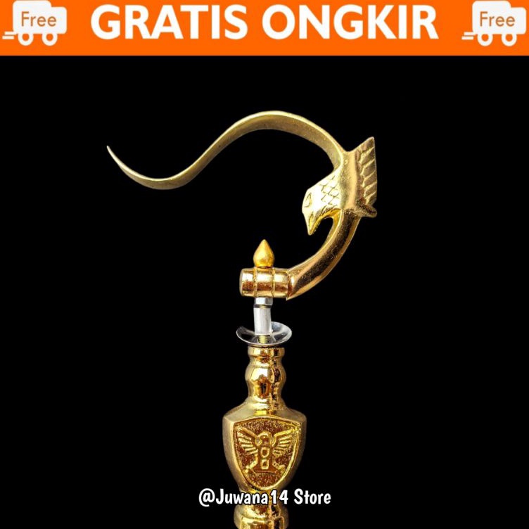 Diskon Meriah  GANTUNGAN SANGKAR BURUNG MOTIF REPLIKA RADJA GARUDA EMAS GOLD LIPAT CANTOLAN KANDANG 