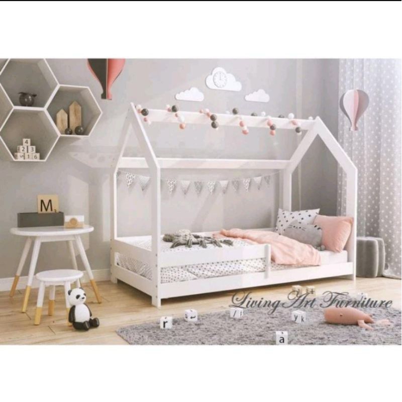 ranjang anak ful kayu jati Landa ukran 120x200x180