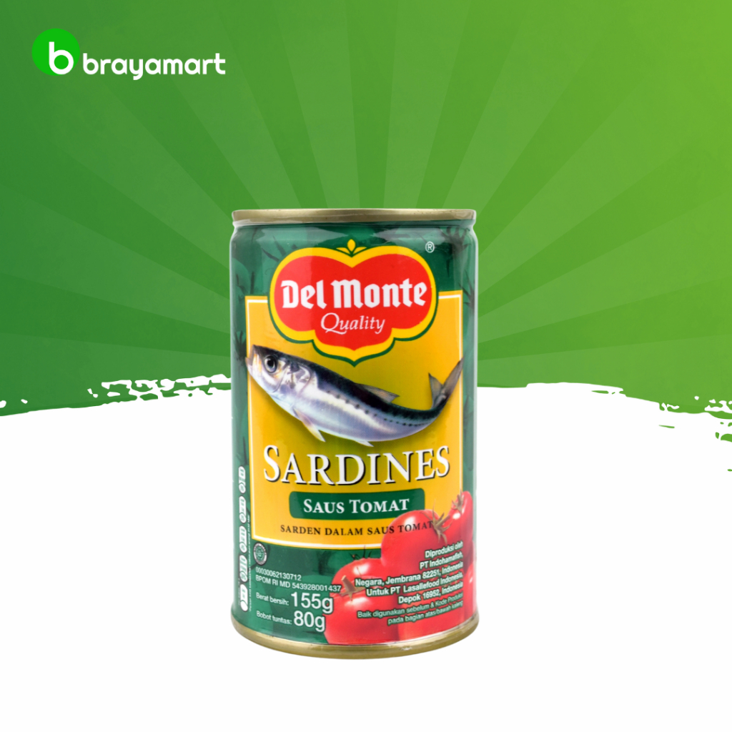 

Del monte sardines can 155 gram tomato Brayamart