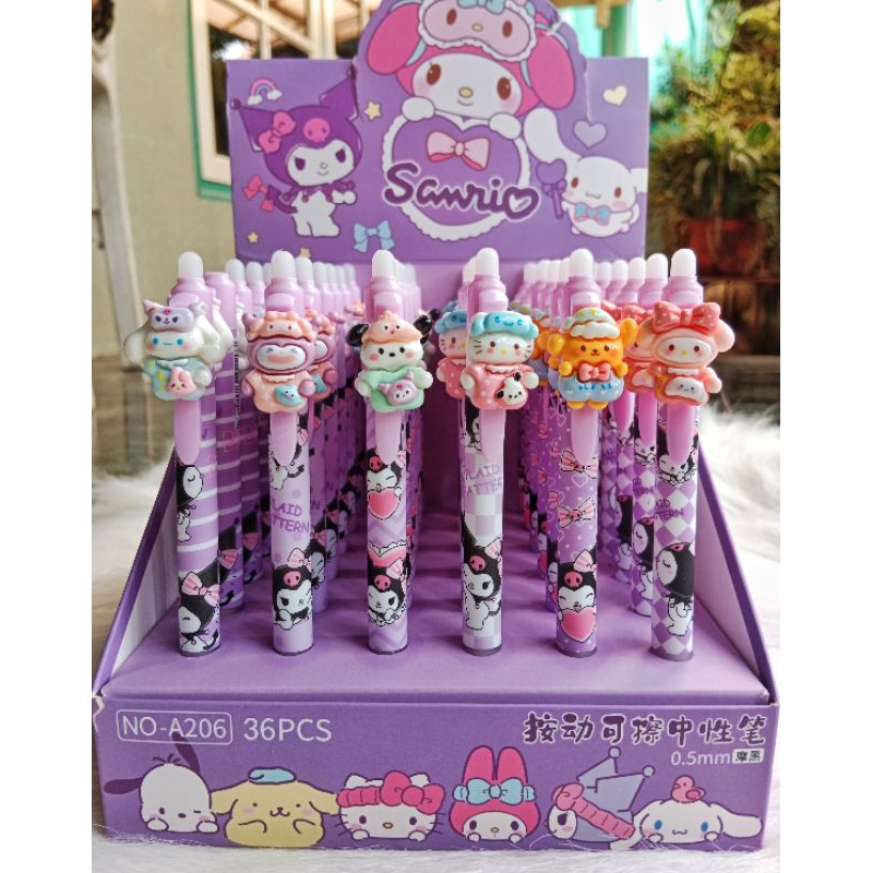 

1 pcs pulpen pena cetek bisa hapus / pen erasable sanrio kuromi melody cinnamoroll pochacco Pompopurin hello kitty