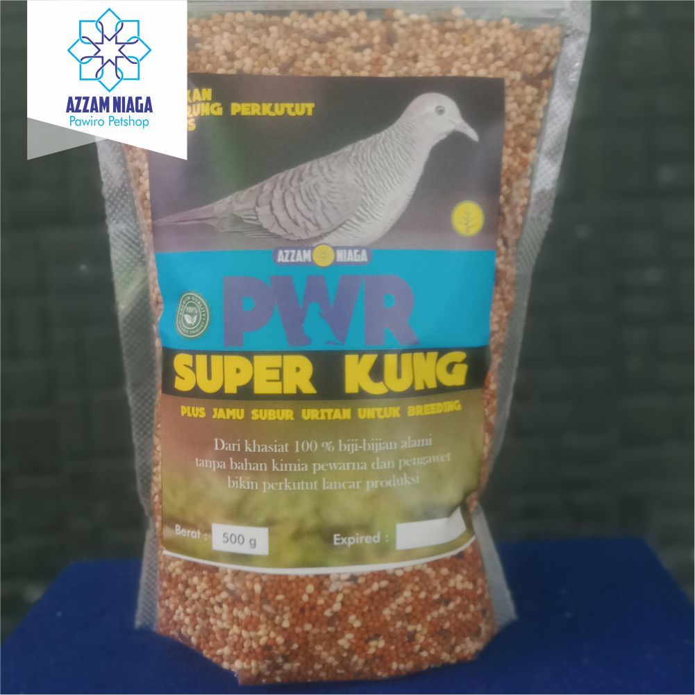PWR Super Kung Pakan Burung Perkutut Plus Jamu subur Uritan Untuk Breeding Kemasan 500 gr