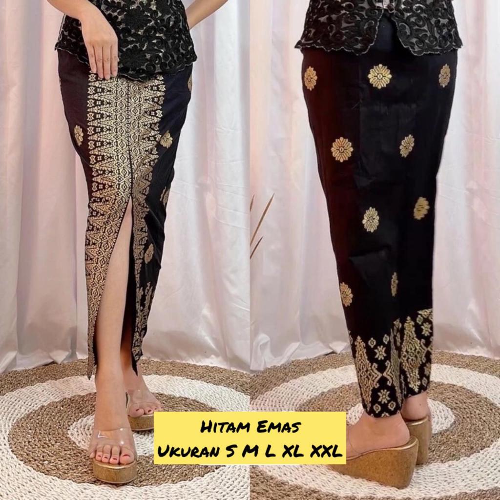 DYA369 Rok Batik Span Bahan Kebaya Jarik Belah Tengah Depan Samping Kamen Batik Panjang Kebaya Rok