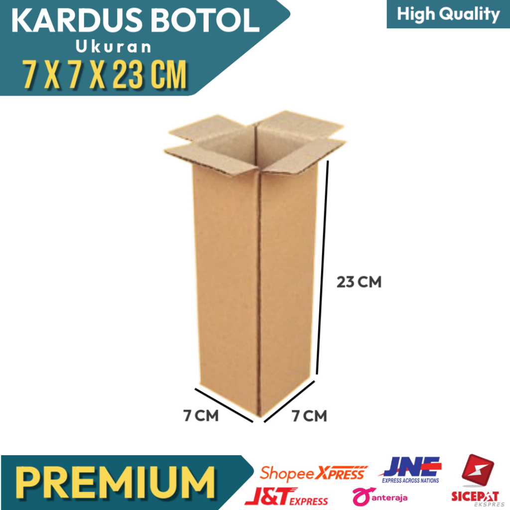 

KARDUS BOX PACKING / KARDUS BOTOL / KOTAK DUS PACKING BOTOL POLOS Ukuran 7x7x23 CM
