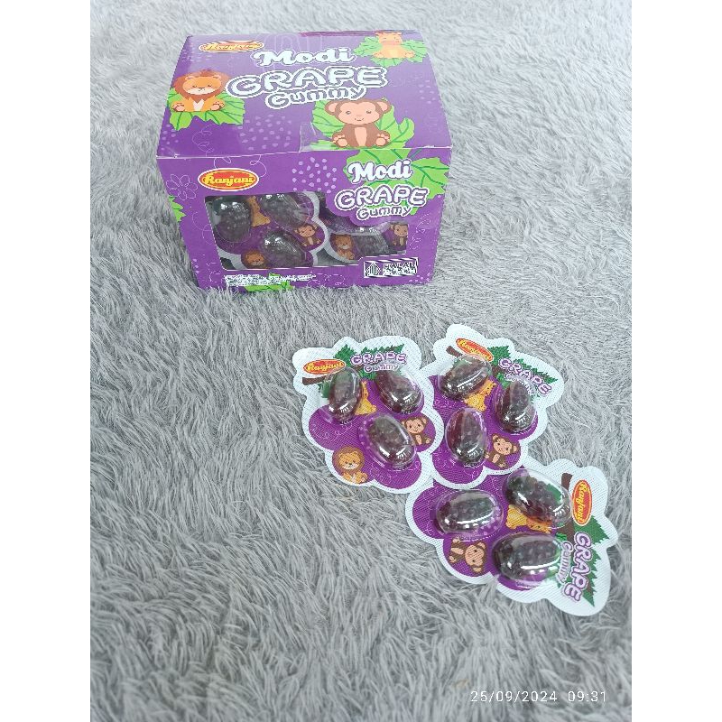 

PERMEN MODI GRAPE GUMMY PER BOX ISI24PCS@9GR//PERMEN JELI BENTUK ANGGUR