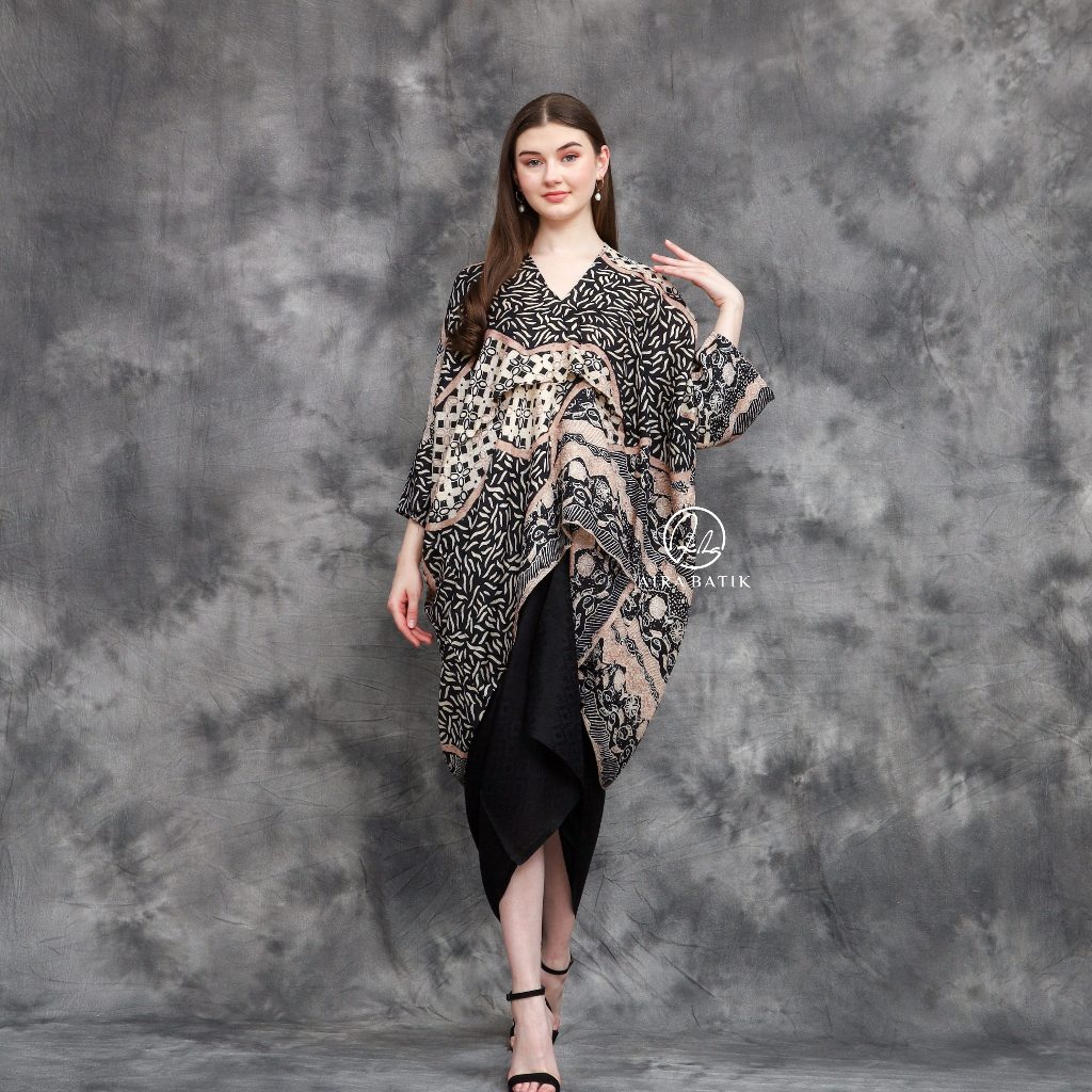 AIRA BATIK -  Intania Kaftan Set Rok Lilit Batik Viscose Premium