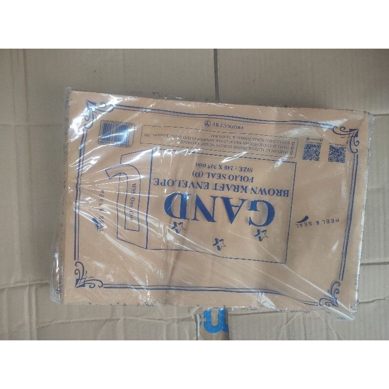 

Amplop Coklat F4 / Folio SEAL / LEM 240 x 345 mm 1 Pak 100 Lembar