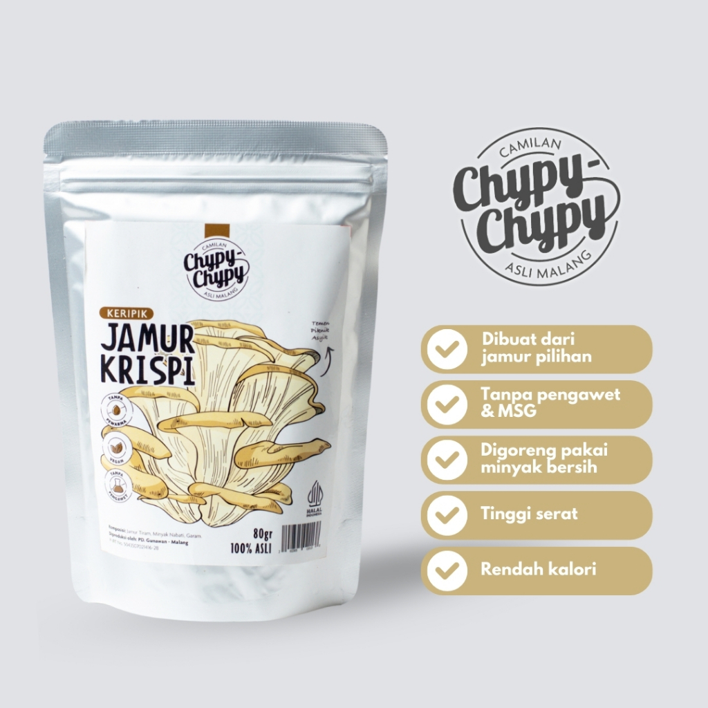 

Keripik Jamur Tiram Krispi Pouch 80 Gram