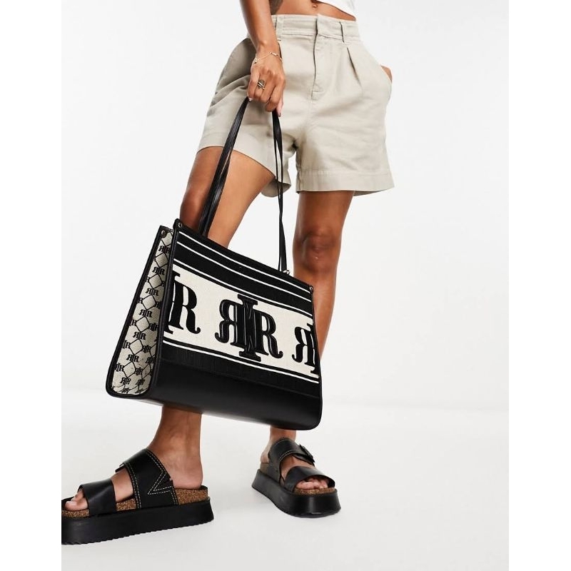 River Island canvas coated tote bag