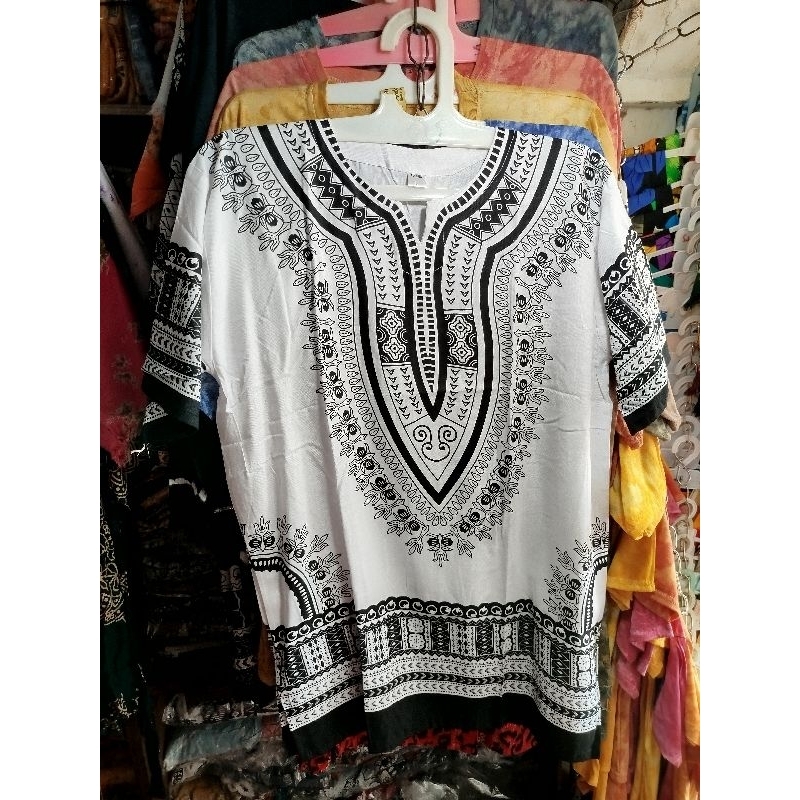 KAOS MALIOBORO ETNIK TERLARIS BARONG JOGJA MALIOBORO BOHEMIAN  DASHIKI PUTIH | KAOS RYON | KAOS MOTI