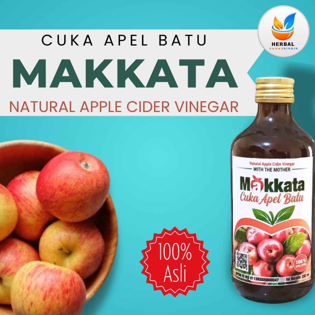 

Cuka Apel dengan Mother Makkata | Natural Apple Cider Vinegar | 330ML