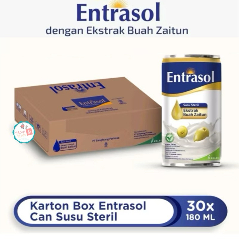 

ENTRASOL CAN PLAIN 180ML X 30 KALENG | ENTRASOL BOTOL KALENG | SUSU CAIR STERIL EKSTRAK ZAITUN