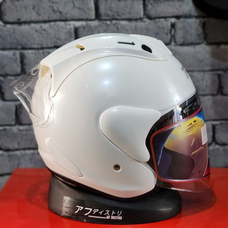 Helm TSR ram 4 white glossy ram4 putih + spoiler not scott vz ram 5