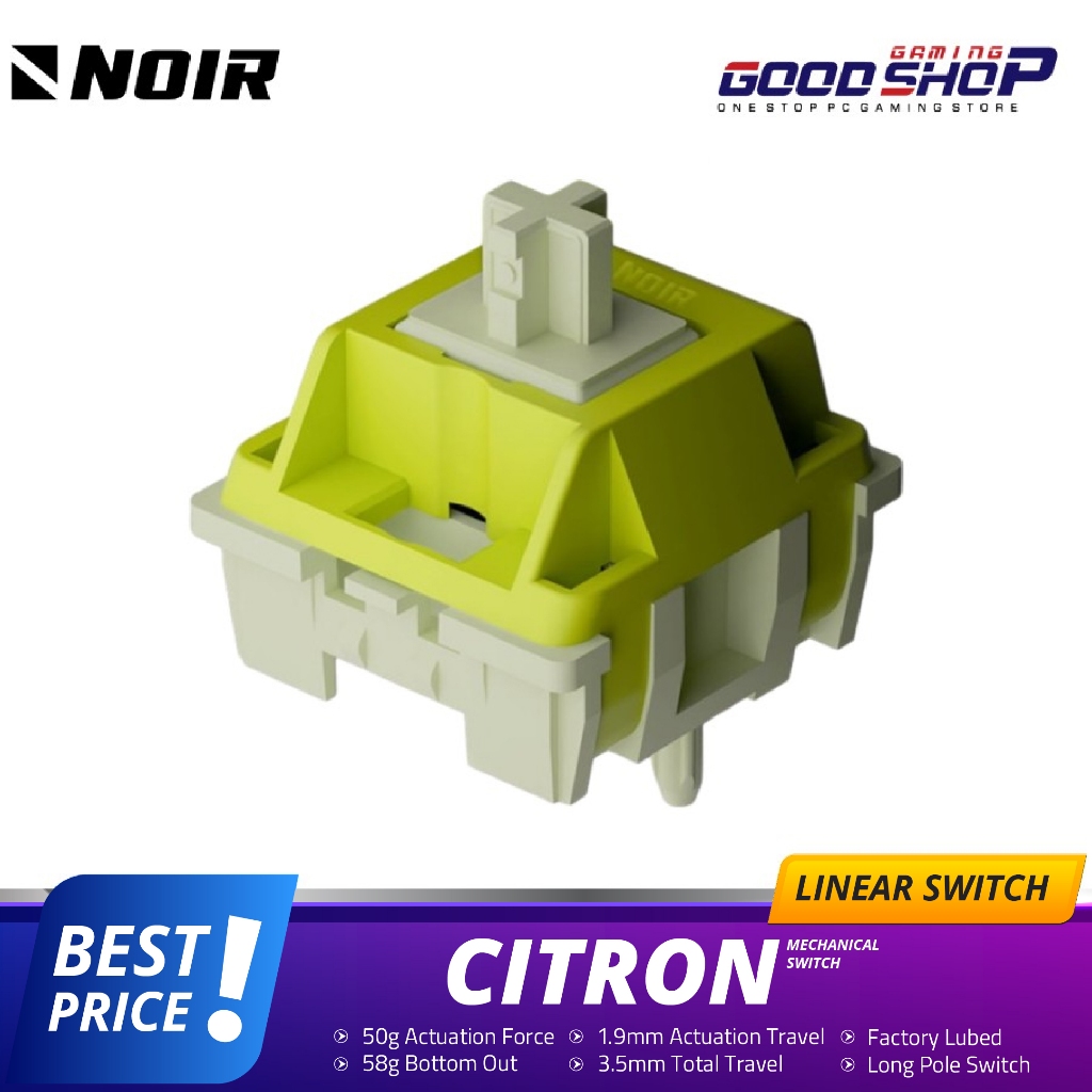 Noir Citron Linear Switch - Linear 58g 5 Pin PCB Mount