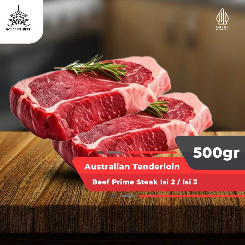 

Tenderloin Beef Steak isi 3 pcs 500gr