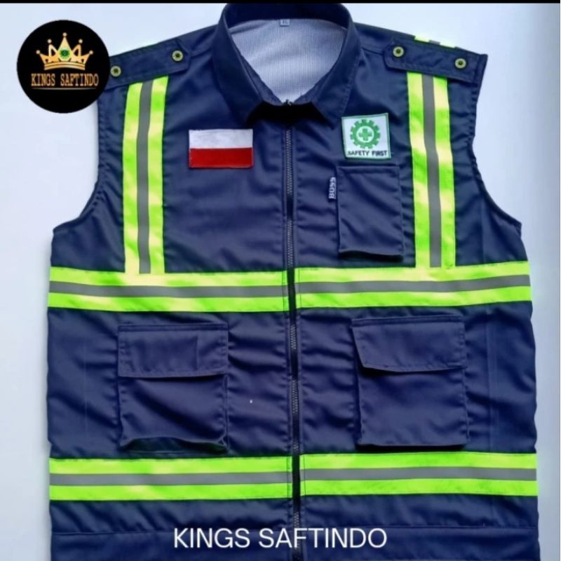 SAFETY VEST/ROMPI SAFETY MODEL KERAH TERBARU/ROMPI PROYEK