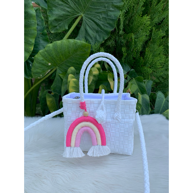 SUPER MINI RESLETING FURING Tas Selempang Wanita Tas Anyaman Plastik Sling Bag Tas HP