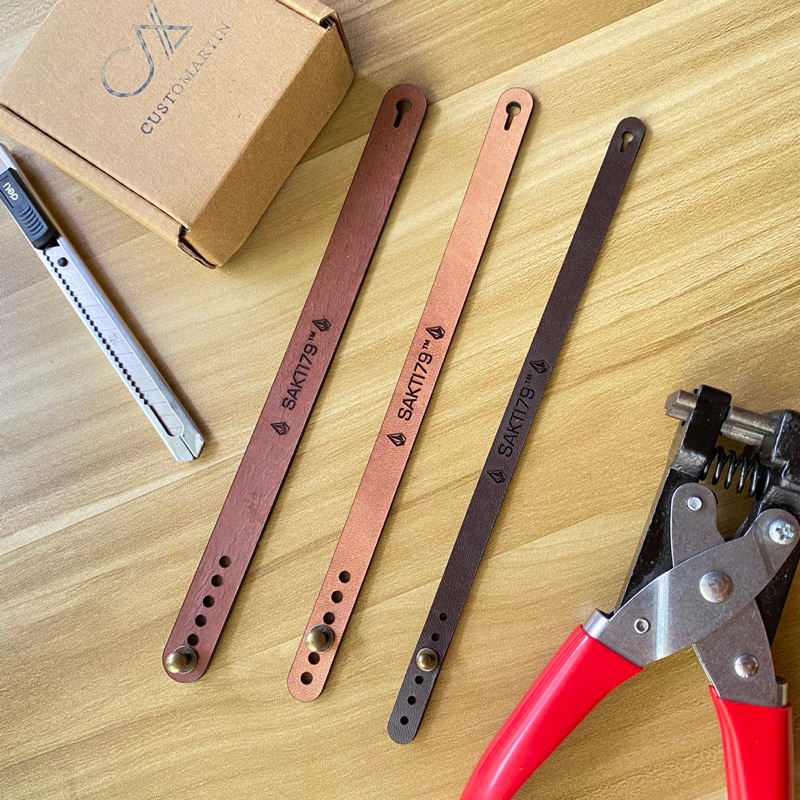 GENLEATHER gelang kulit asli custom nama suka suka